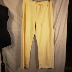 New York Laundry Women's Yellow Fleece Wide Leg Track Pants - XL